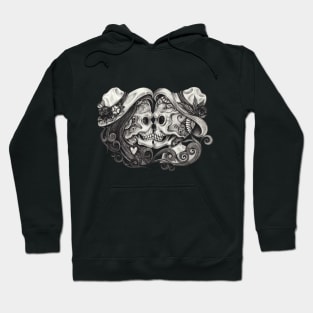 Sugar skull couple lovers day of the dead. Hoodie